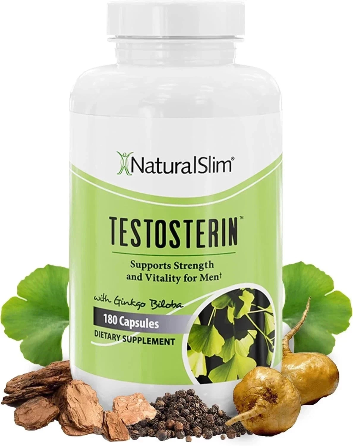 NaturalSlim Testosterin Men's Multivitamins Testosterone Booster 180 Capsules