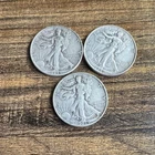 1942 1943 1944 Liberty Walking Half Dollar Silver Coins 50C Circulated Lot of 3