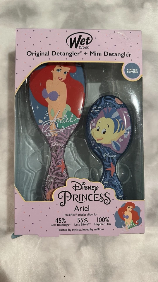 Juego de cepillos de pelo húmedo Disney Princess Kit completo Ariel y mini platija bajo el mar Foto 2 de 4