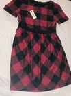 Talbots Kids Girls Red/Black Plaid Christmas Holiday Dress Sz 4 NWT