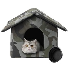 FURBULOUS Collapsible Outdoor Cat House for Cats and Puppies, Pet Shelter Out...