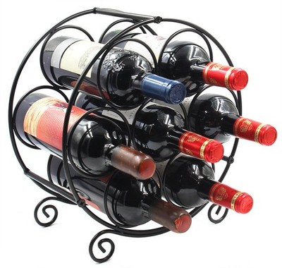 7 Bottles Freestanding Countertop Wine Rack, Metal Small Table Top Wine Rack,...
