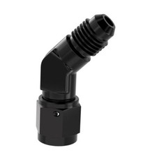 4AN Female to AN4 Male Flared Black Aluminium 45 Degree Swivel YZGM-4AN-45