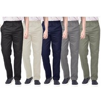 Mens Rugby Elasticated Trousers-Smart Office Casual Work Pants Stretchable Waist