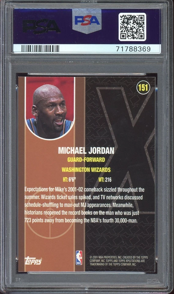 2001-02 Michael Jordan Topps Xpectations #151 PSA 9 - Image 2 of 2