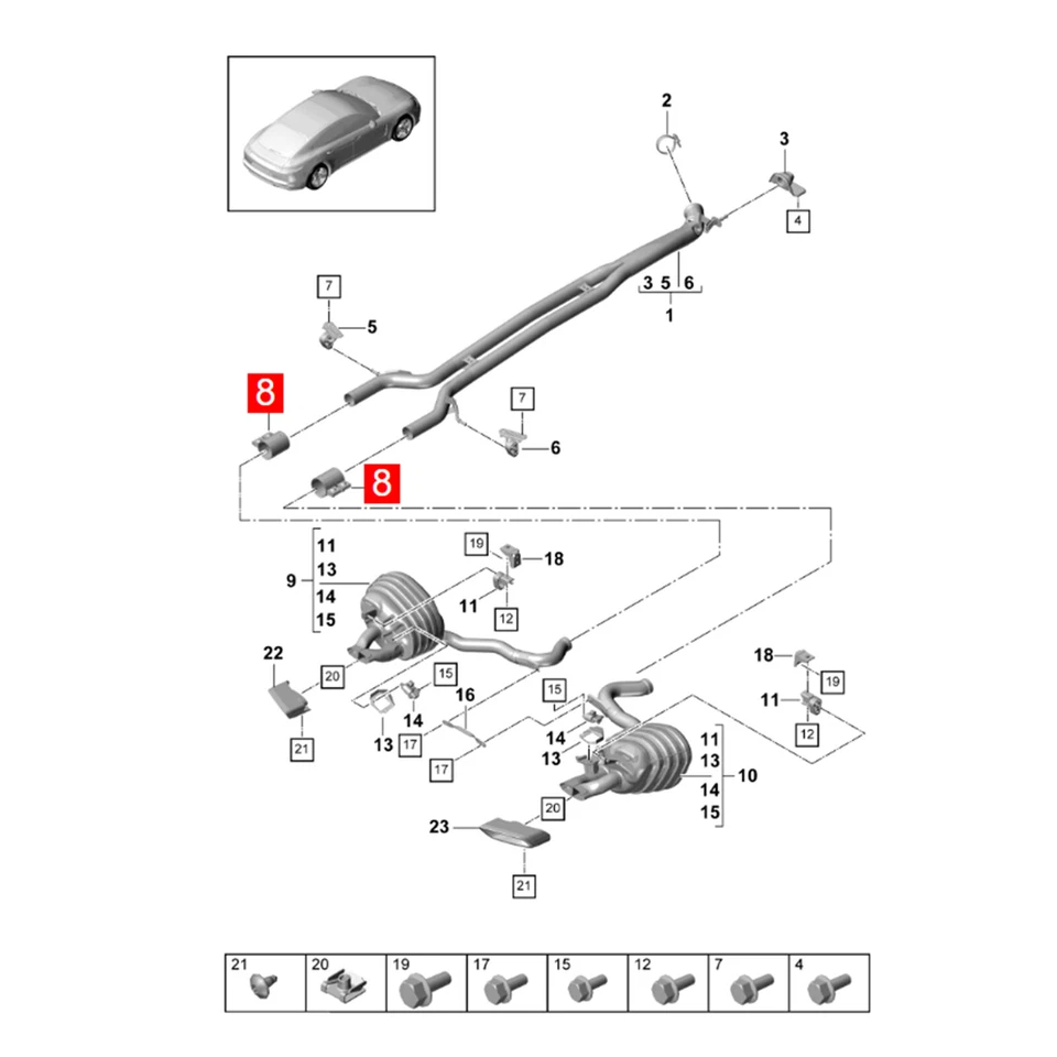 New Exhaust Coupling Pipe Clamp for Porsche Cayenne 2011-2014 - Image 3 of 4