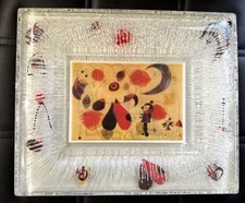 Joan Miro STYLE  IPUDIS (NOT SIGNED) LUCITE FRAMED WALL HANGING  SEE DETAILS