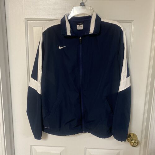 Nike Storm Fit Adult L Jacket Dark Navy Blue Windbreaker Golf Zip Up Rain - Afbeelding 1 van 11