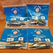 Worm Weight Sinkers { Lot of 4 }  1/2 oz weights 4 per pack
