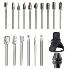 18pcs Cutting Guide Tool Kit With HSS Routing Router Bit M8 Drill Chuck Dremel