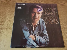 HAND SIGNED 1960s VG+ Marty Robbins – Saddle Tramp COVER ONLY LP33