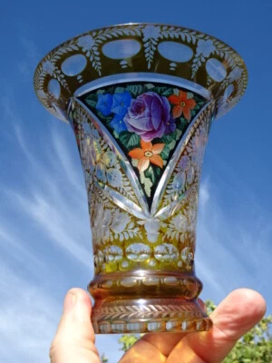 SUPERBE Superb TOP +++ VASE ART DECO - CRISTAL DE BOHEME Bohemian crystal - Photo 1/4