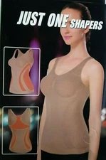 Women's Pearl 3 Panel Shapewear Tank Top Size Large - Extra Large Color Beige