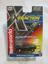 AUTO WORLD X-TRACTION ULTRA G HO SCALE 2008 DODGE CHALLENGER IN METALIC GRAY