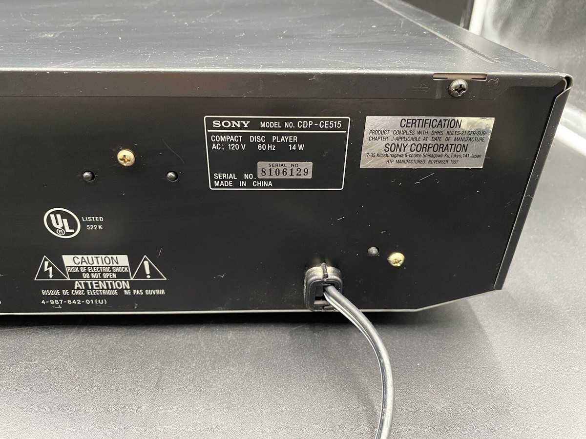 Sony Audio CD Player CDP-CE515 Black Turn On | eBay