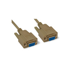 6ft DB9 Female to DB9 Female Cable RS232 Serial - Beige