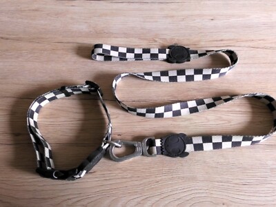 Garnitur Set Halsband mit Leine, Schachmuster, von Zeedog