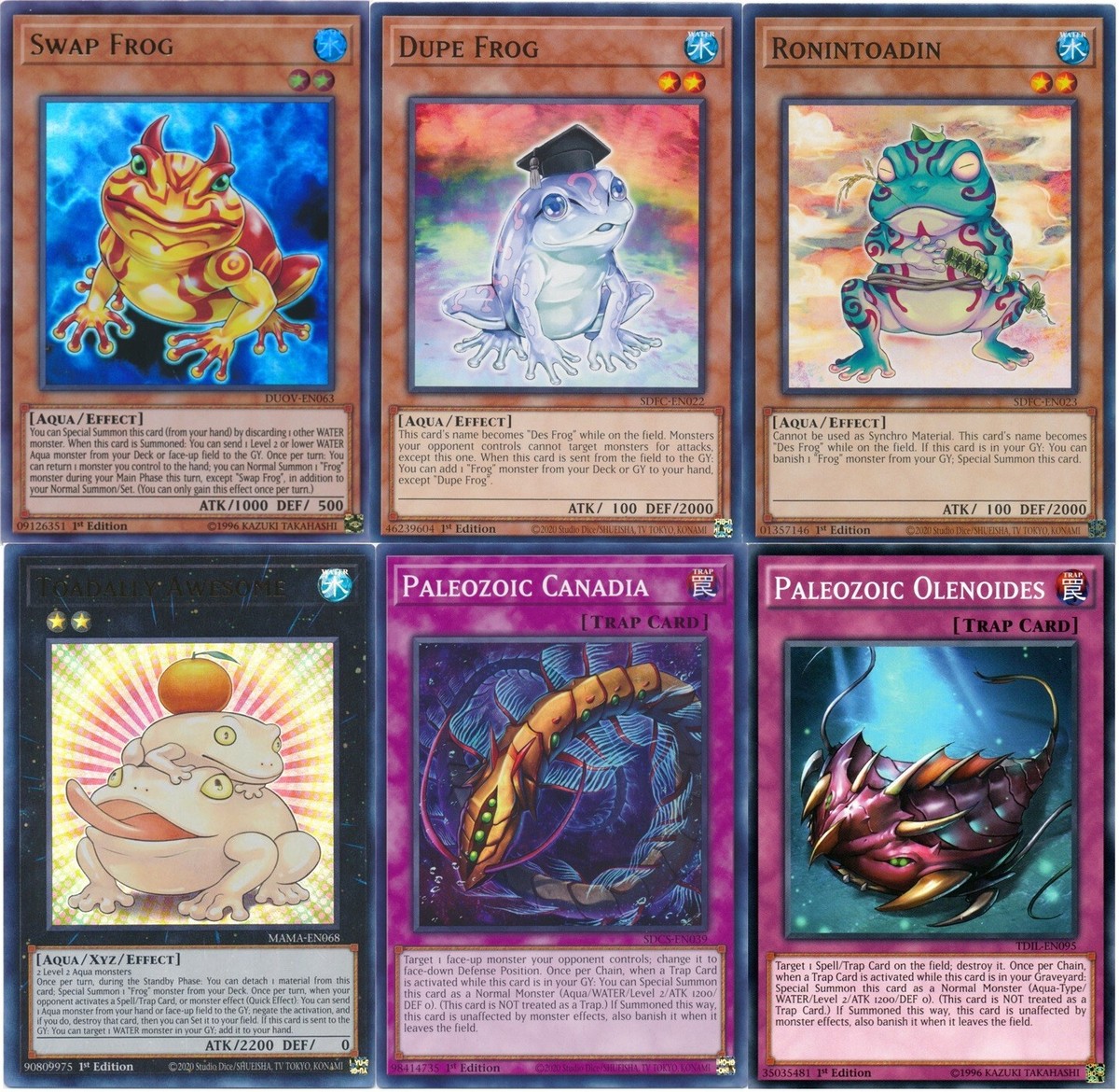 Yugioh Paleozoic 2024 Deck Toadally Awesome Swap Frog Roninton Dinomischus  Dupe