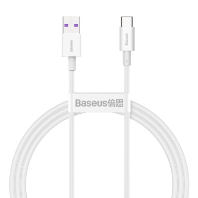BASEUS Ladekabel USB - USB C TYP C 1 m 66W Kabel Schnell Datenkabel Handy Weiß