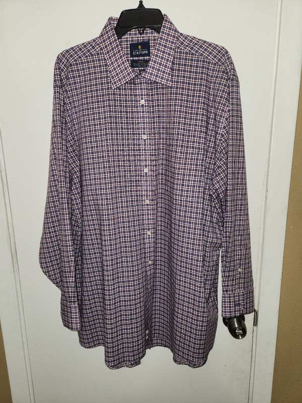 Excellent Mens Stafford Dress shirt, Multi, Sz. 18 34/35