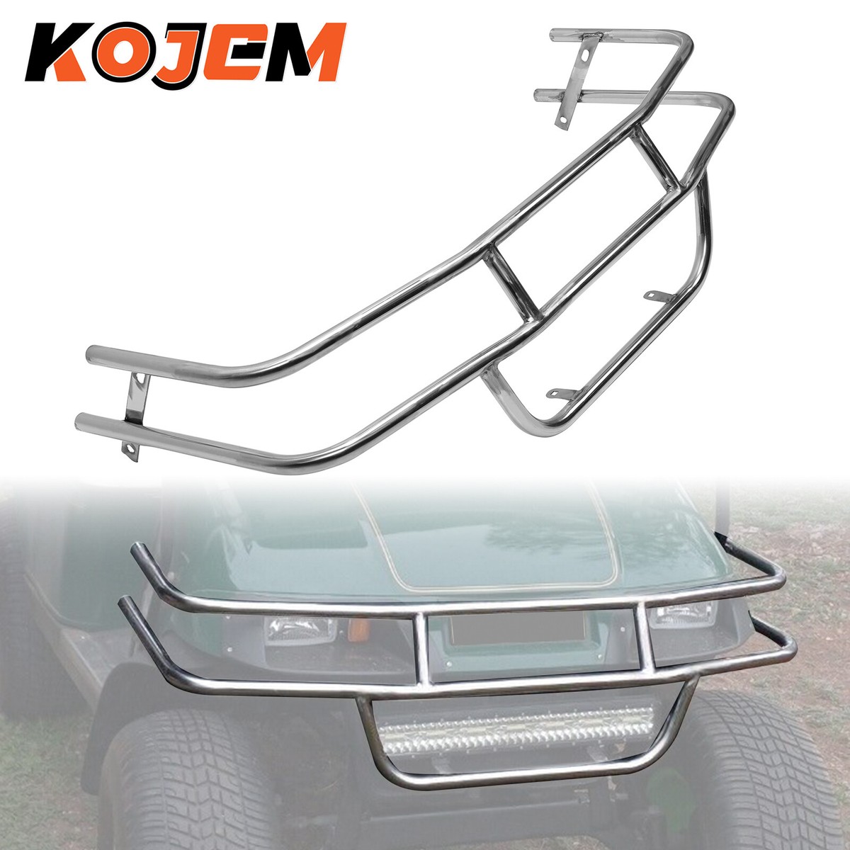 Silver Front Bumper Brush Guard For 1996-2013 Golf Cart EZGO TXT 