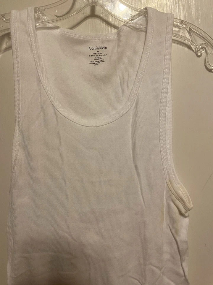 Calvin Klein Men's Cotton Ribbed Tank Top White Size Medium NWOT NP2207O - Image 2 of 3