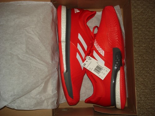 Adidas Men's SoleCourt Boost Tennis Shoes (Active Red/White/Grey)