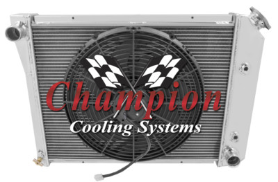4 Row Western Champion Radiator W/ 16'' Fan for 1968 - 1974 Chevrolet Nova