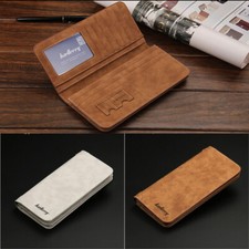 Mens Long Clutch Bifold Wallet Leather Card Holder Purse Checkbook Handbag Gifts