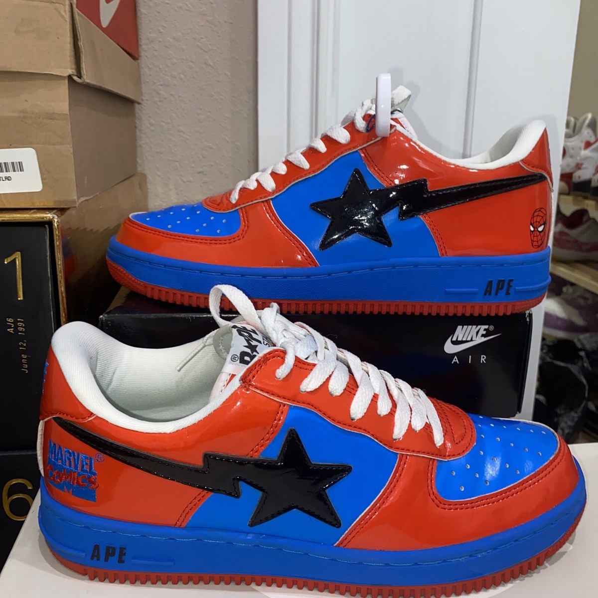 【新品•未開封】Marvel×Bape Sta SPIDERMAN 24cm Marvel X Bapesta 'Spider Man' - BAPE - 1I73191916 - red