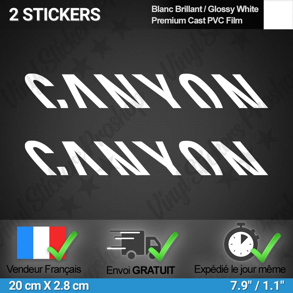 Adatto Per Canyon 2 Adesivi Bianco 20 CM Forcella Tuning Bicicletta Ciclo - Bild 1 von 1