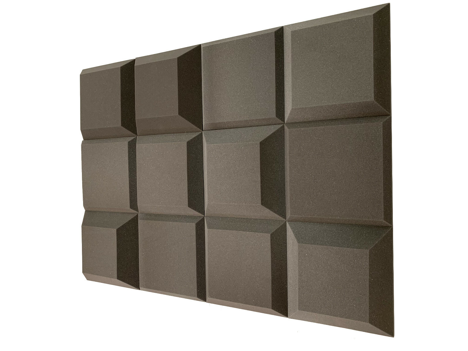 Advanced Acoustics 24x 15"" Tegular Studio Foam Tile Kit Acoustic Treatment, Grey