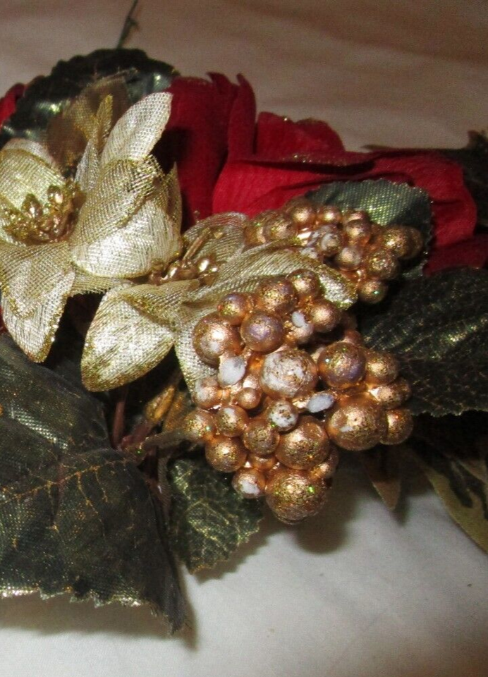 Christmas artificial flowers table center decoration red gold eBay
