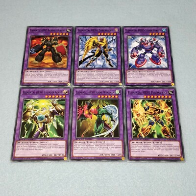 Yugioh Elemental HERO Flame Wingman Jaden Yuki 1st Ed 6 Card Fusion Set NM  SGX1 | eBay