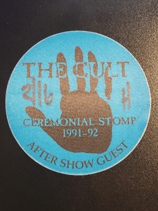 1991 THE CULT -Blue after show Backstage pass-unused-NOT SOLD TO THE PUBLIC