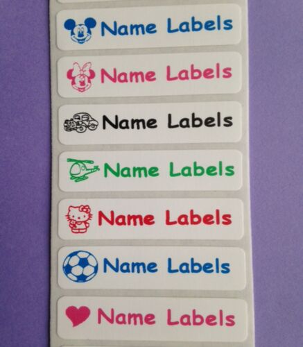 25 Iron on Clothes Identity School Children Care Home Name Labels Tapes Tags - Picture 1 of 5