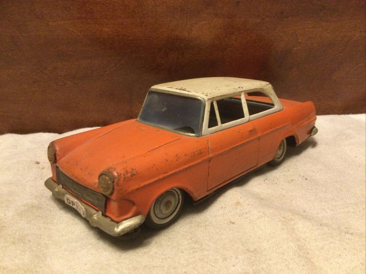 Vintage Opel Rekord Tin Friction Toy Car-Sign Of Quality Vintage Opel Rekord Tin Friction Toy Car-Sign Of Quality