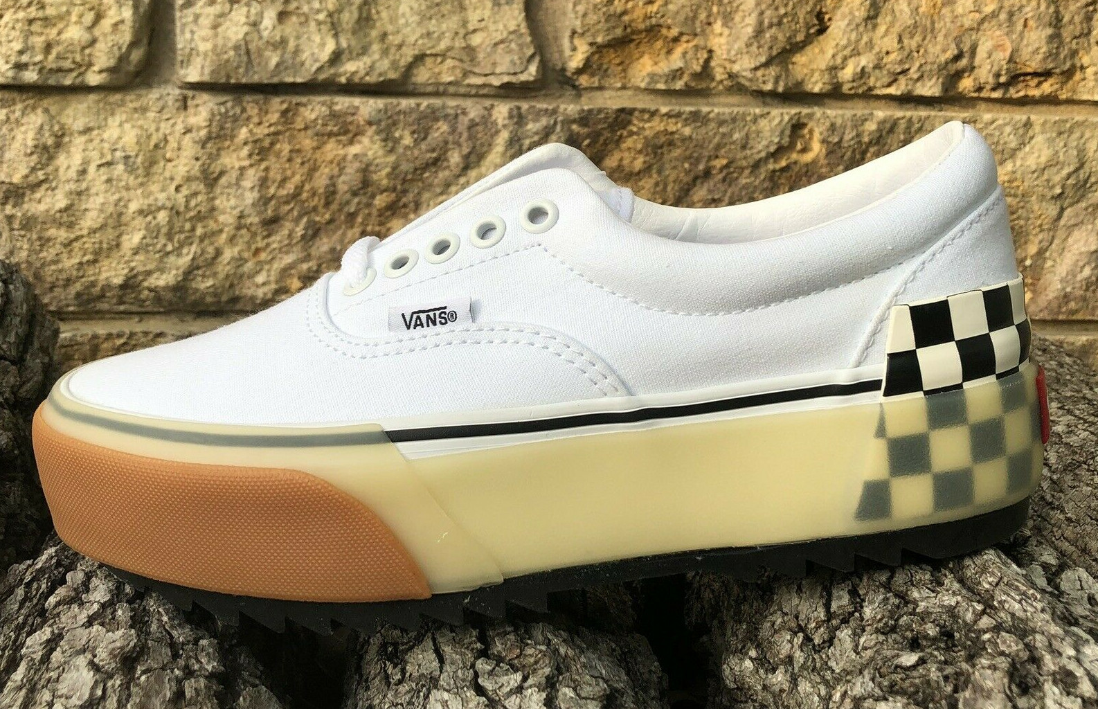 era stacked vans white
