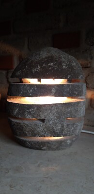 Lampe Lavastein Fluss Stein Beleuchtung Wohnung Garten Skulptur Dekoration Licht