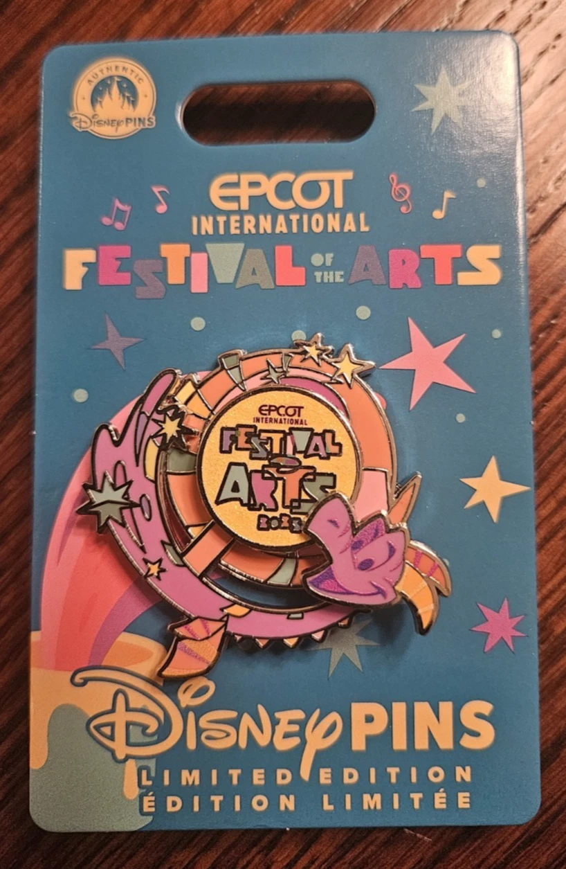Festival Of The Arts 2025 Trading Pin Festival Guide & Epcot Map Figment Spinner