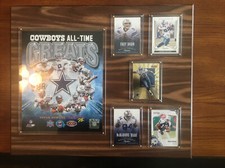 Dallas Cowboys  All-Time Greats Photo Plaque Wood Black Prestige Cards Included