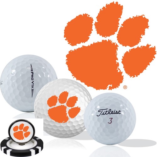 NCAA Clemson Tigers • Golf Balls 12 pack • Titleist ProV1X • Refinished - Picture 1 of 3