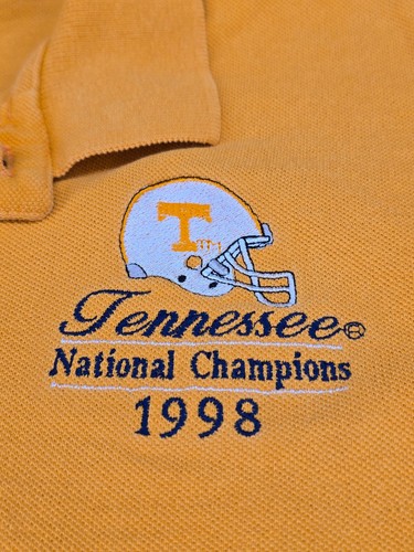 RARE VINTAGE Tennessee Volunteers Polo Shirt Large 98 Vols Football Championship - Picture 2 of 10