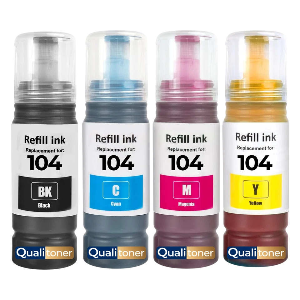 compatible pour Epson 104 Noir et Couleurs Pack 4 - Photo 1/4