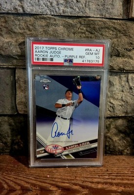 2017 Topps Chrome Aaron Judge PURPLE AUTO RC PSA 10 Rookie #RA-AJ   031/250