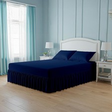 Image of 400TC Egyptian Cotton Valance Sheet 40cm Frill Bed Skirt Base Cover Single King