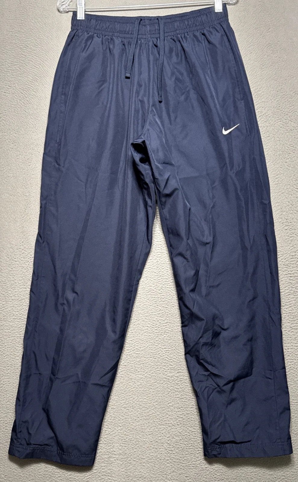 Nike Track Pants Mens Large 28x30 Blue Jogger Lined Wind Ankle Zip Swoosh Sport