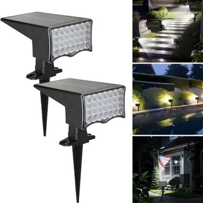 2PCS 28LED Solar FloodLight Outdoor Yard Street Wall Ground Lamp Waterproof US