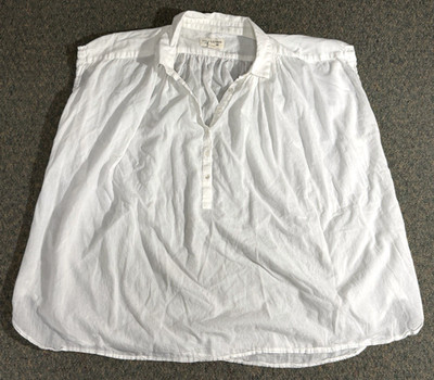 Nili Lotan Normandy Blouse Shirt Womens Large White Oversized Tunic Top Popover