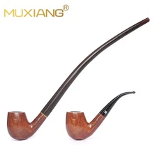 MUXIANG Rosewood Long Stem Churchwarden Pipe 9mm Filter Wooden Gandalf Pipe